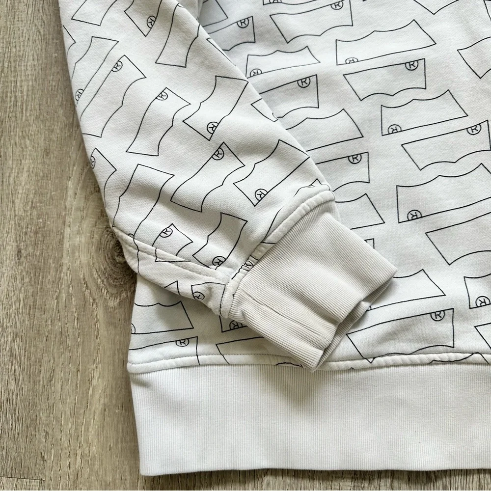 Levi's White Pullover Batwing‎ Hoodie Sweatshirt sz small